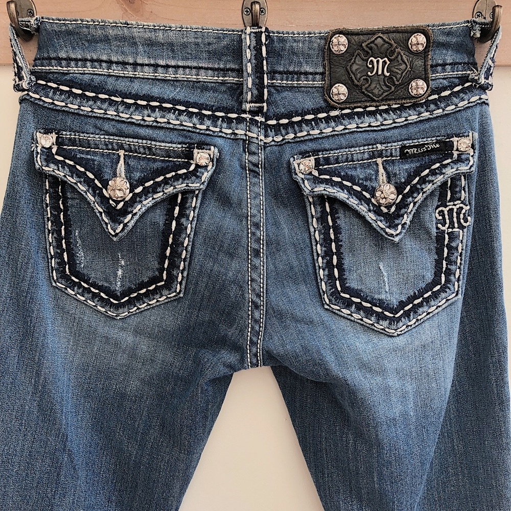 Miss Me Distressed Embellished Bootleg Jeans